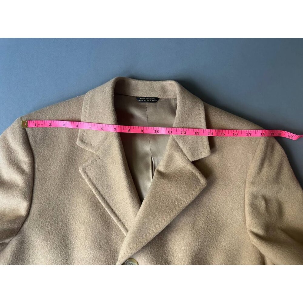 Jos. A. Bank Top Coat Wool Camel Tan Tailored Fit Made in USA executive collect - Picture 5 of 16